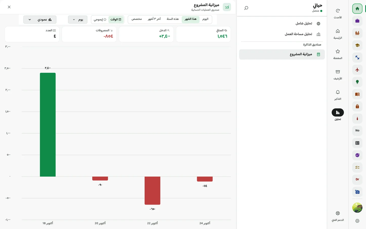 Memory Chat desktop preview - تقارير التحليل