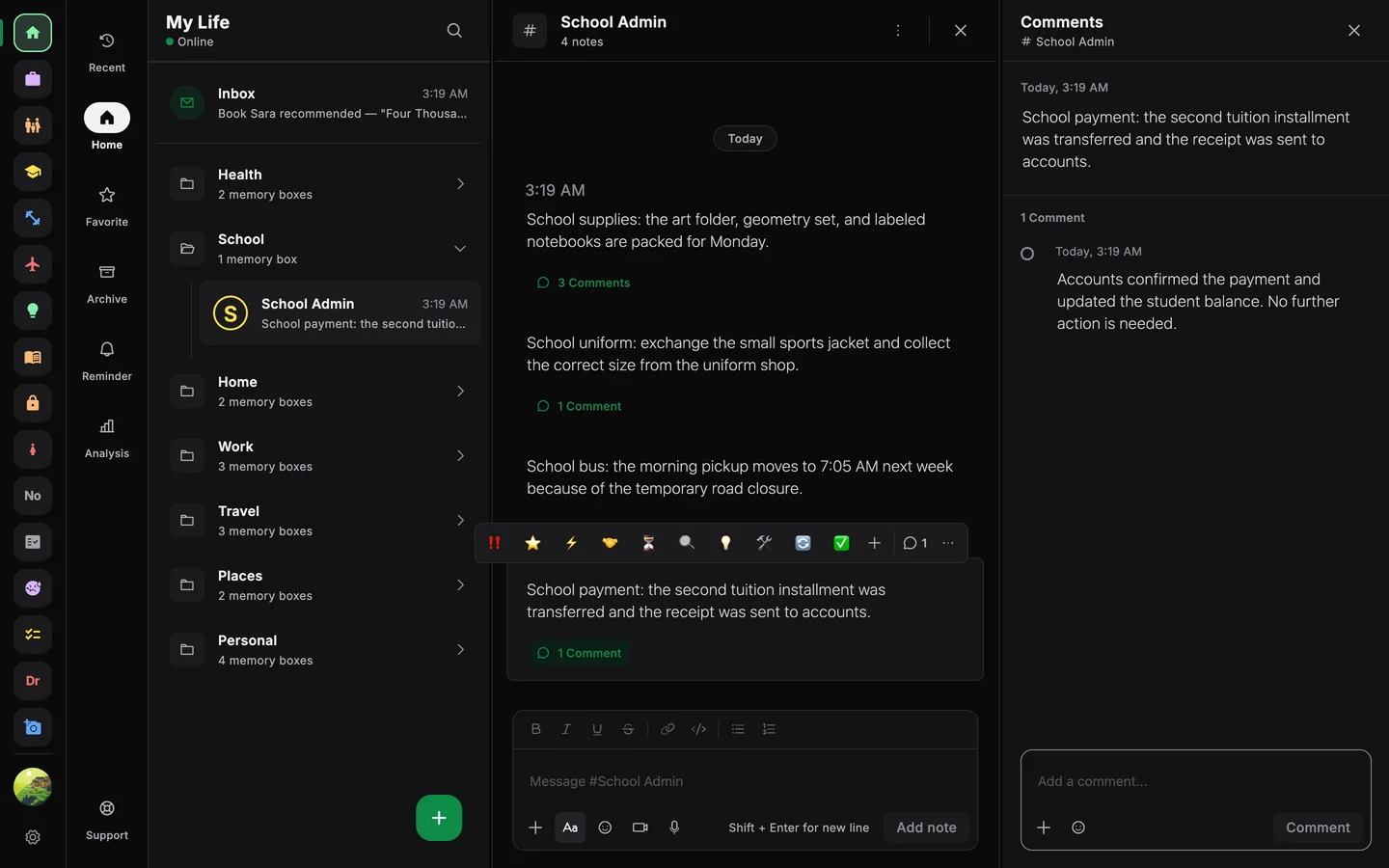 Memory Chat desktop preview - Comments