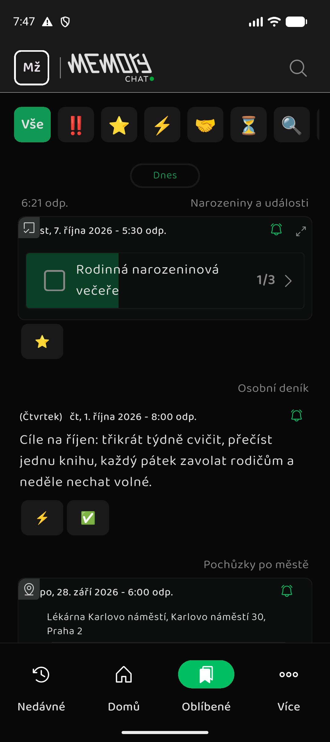 Memory Chat preview - Favorites