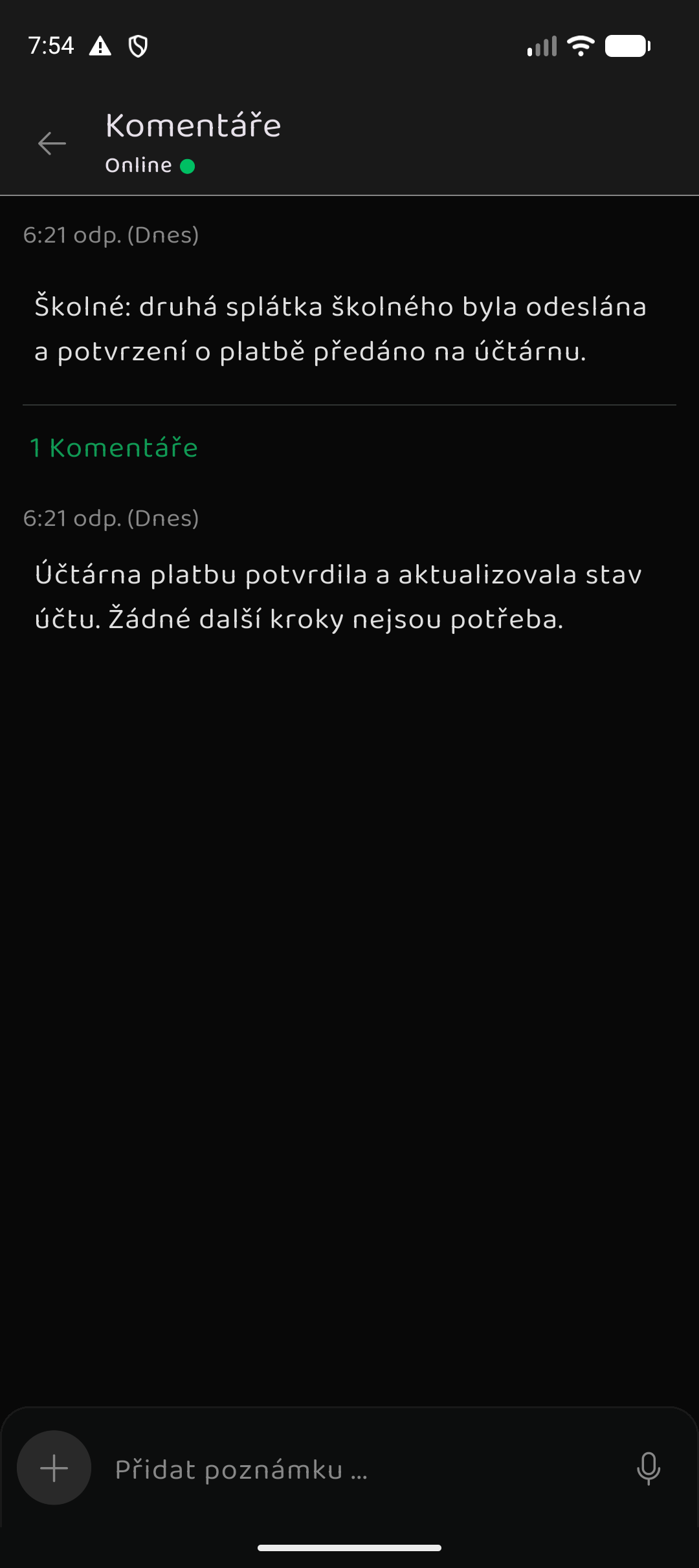 Memory Chat preview - School Payment
