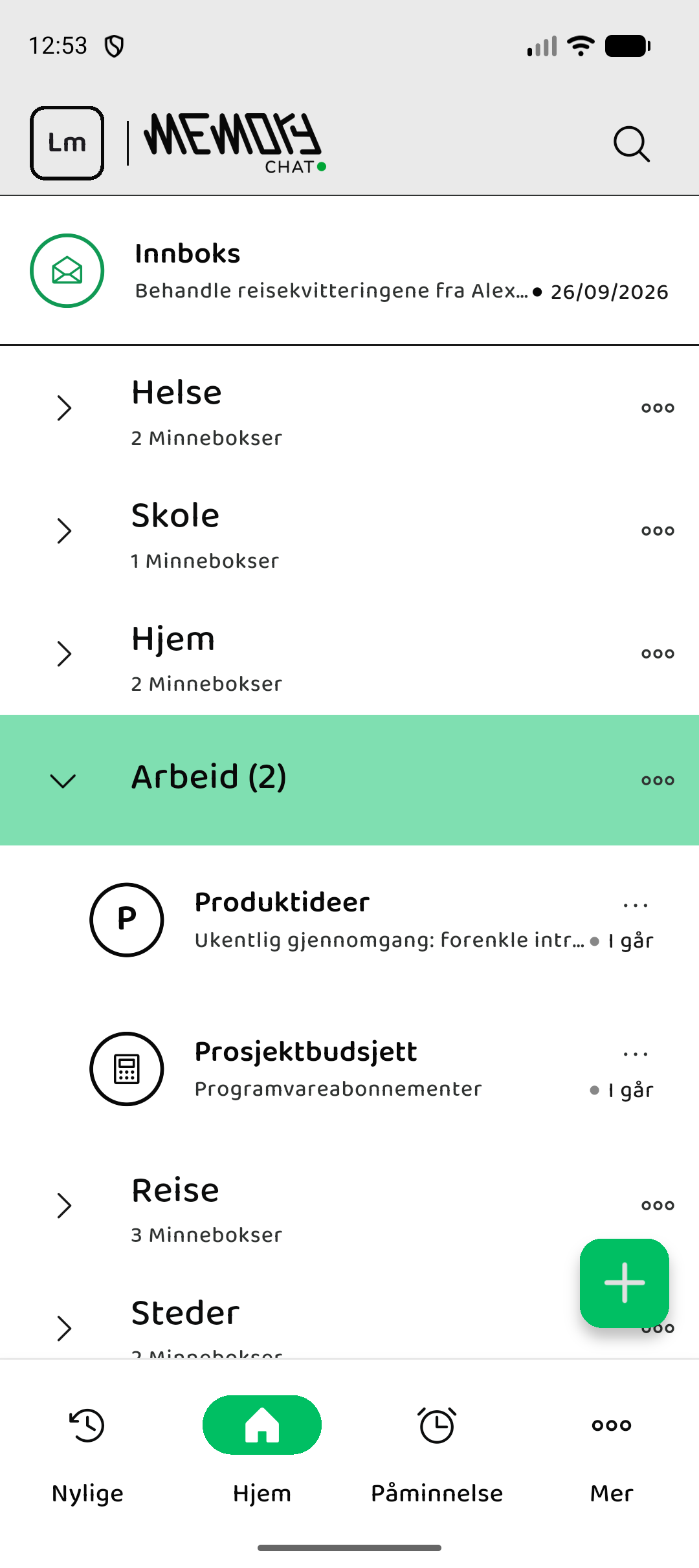 Memory Chat preview - Home