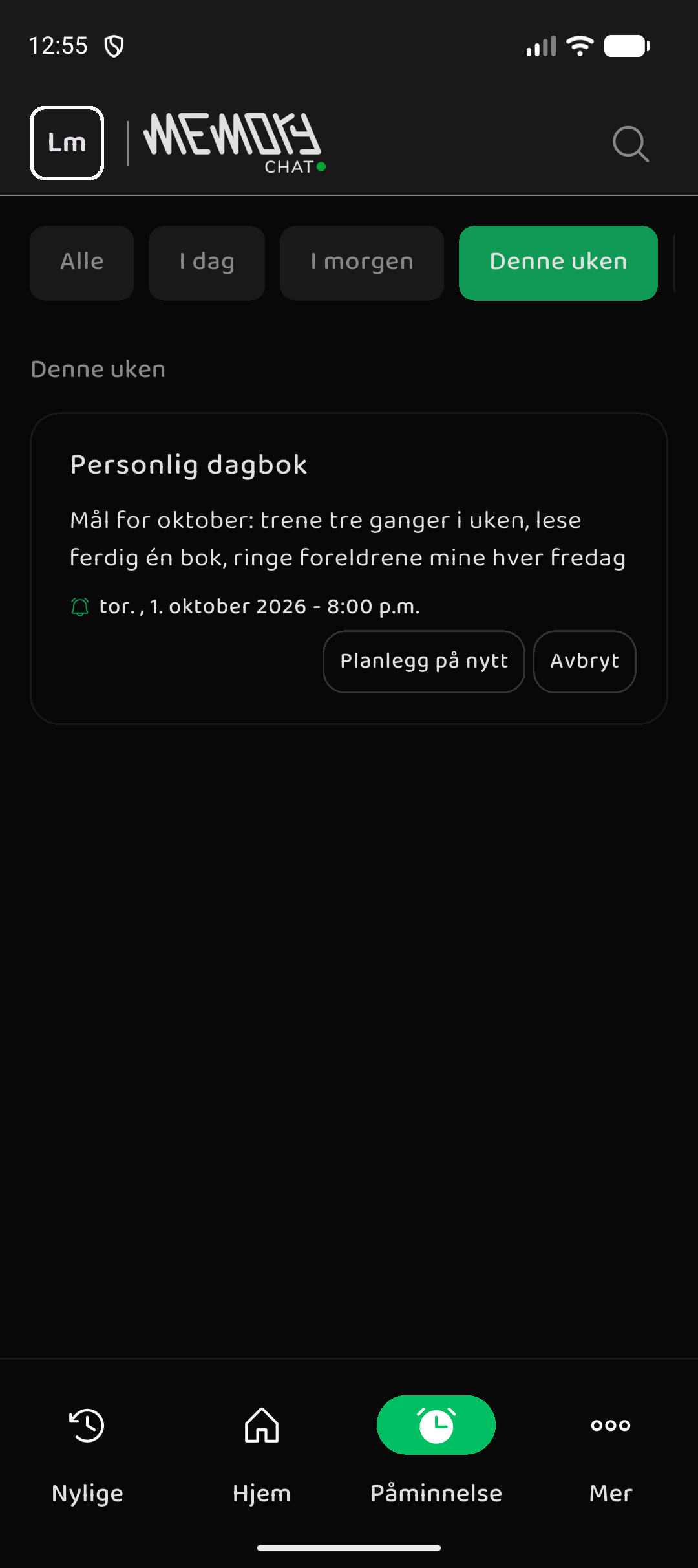 Memory Chat preview - Reminders